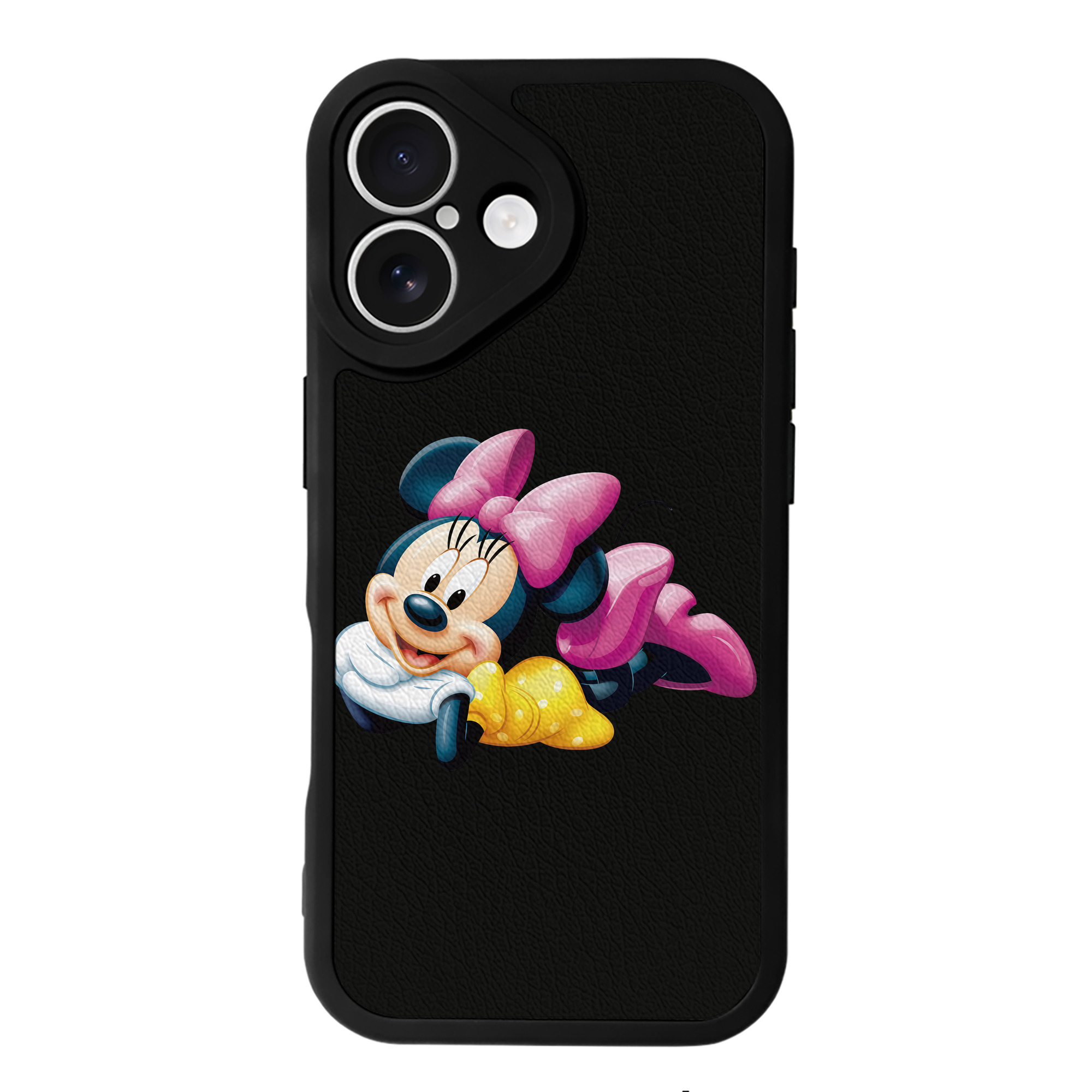 （画像用） ミッキーマウス Mickey Mouse 【iPhone 16シリーズ対応】シリコンスマホケース（レザー調） 材質：シリコン